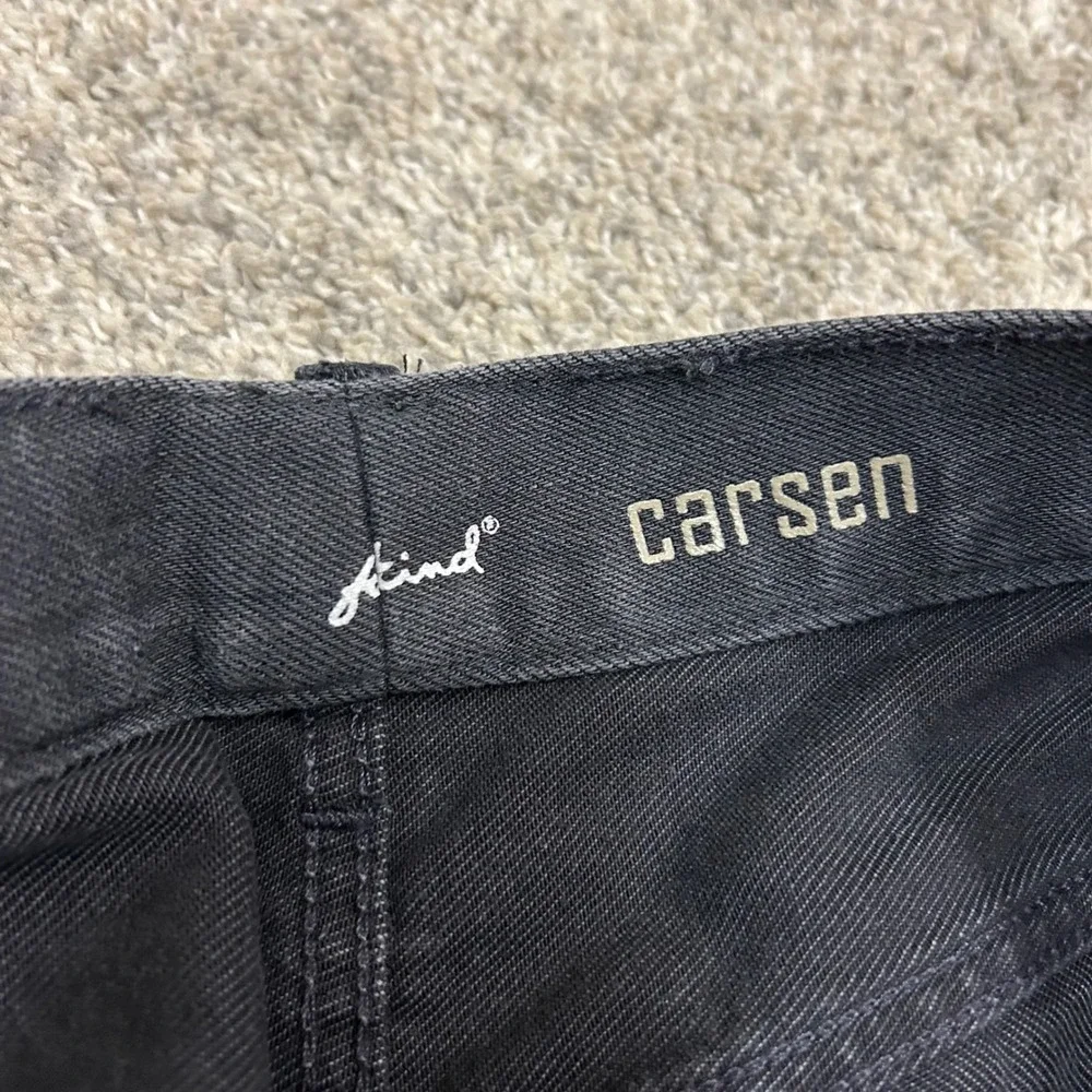 7 For All Mankind Jeans Carsen 36x33 Charcoal Black Straight Leg Cotton Denim